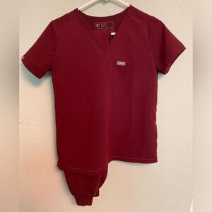 Figs Scrub Set Burgundy Size XXS
